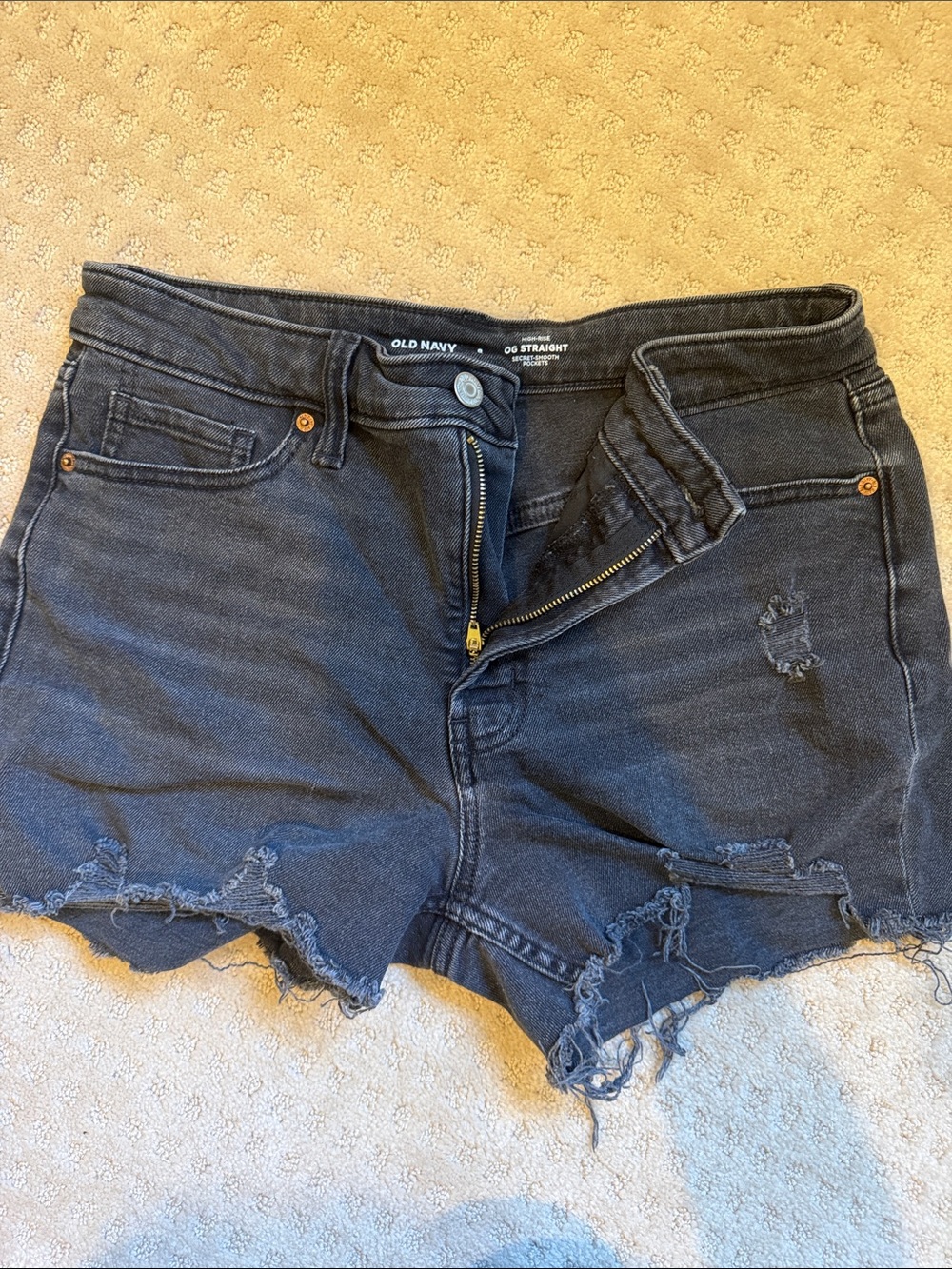 Old Navy dark gray OG straight, high-rise denim short
